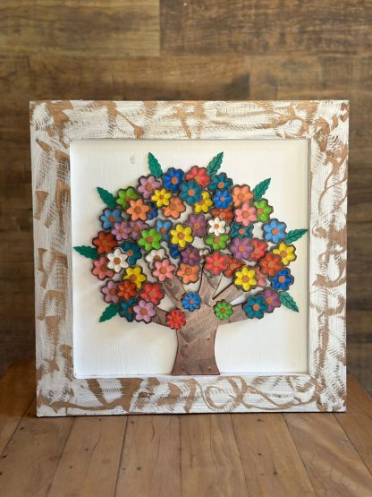 Quadro de madeira - Árvore de Flores